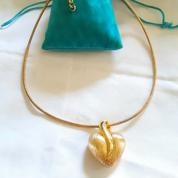 14K Gold over Sterling silver Heart Pendant And Necklace 18" inches - Picture 6 of 9